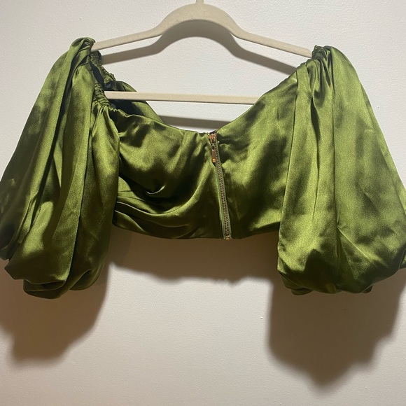 ASOS Edition off the shoulder pleat front crop top - Picture 6 of 9